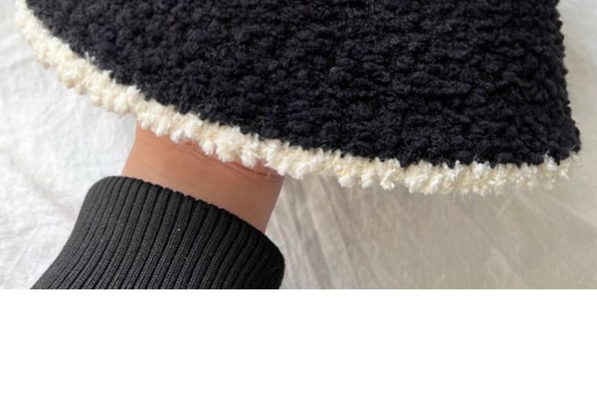 Knit Hat Trim Plain Bucket Ear Contrast /