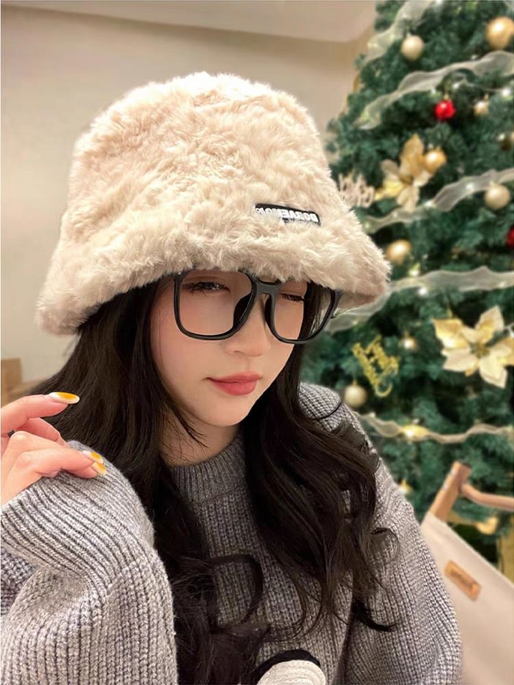Plain Fluffy Hat Bucket