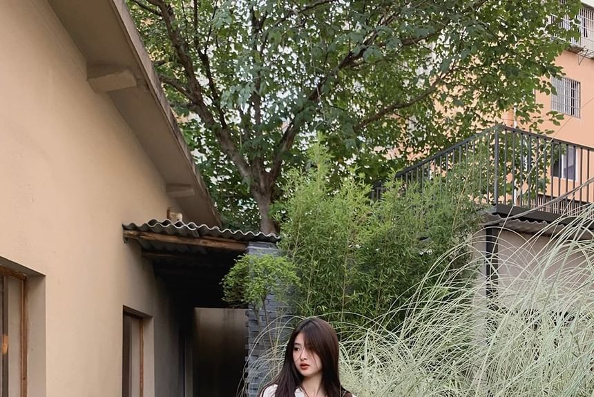 Mid-Calf Heel Faux Chunky Leather Cowboy Boots Embroidered