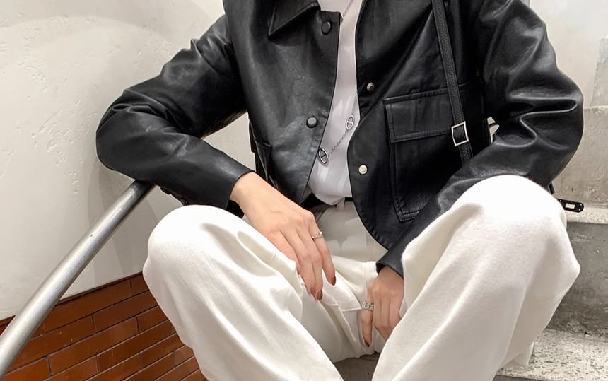 Plain Boots Mid-Calf Genuine Platform Leather