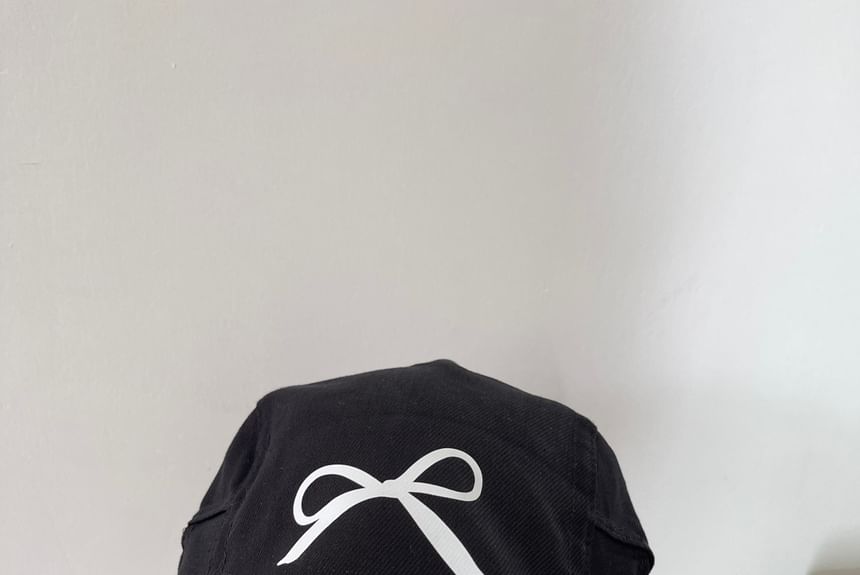 Bow Cap Print Newsboy
