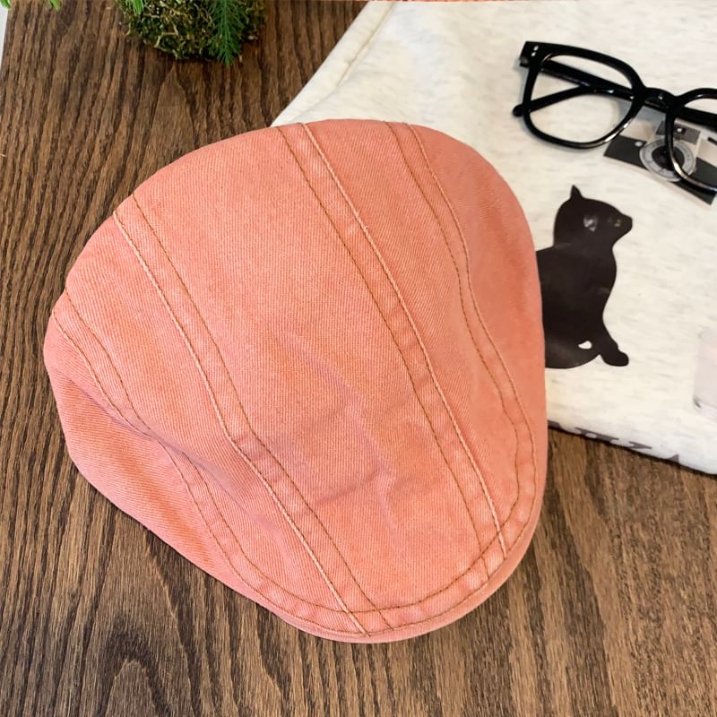 Washed Denim Newsboy Cap