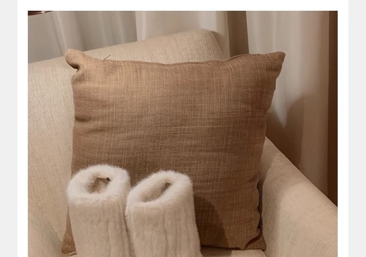 Snow Boots Fluffy Platform Panel Mid Calf