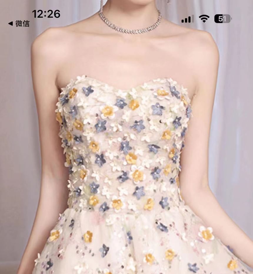 Sequin (Various Floral Evening Embroidered A-Line Gown Designs)