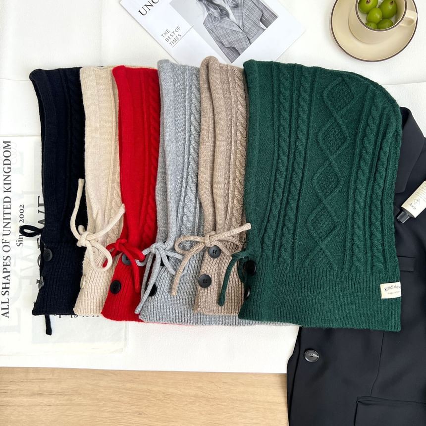 Plain Balaclava / Set Knit Gloves