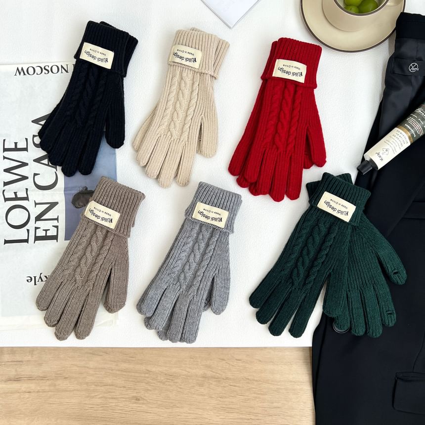 Plain Balaclava / Set Knit Gloves