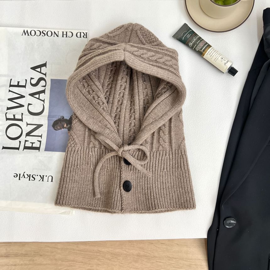 Plain Balaclava / Set Knit Gloves