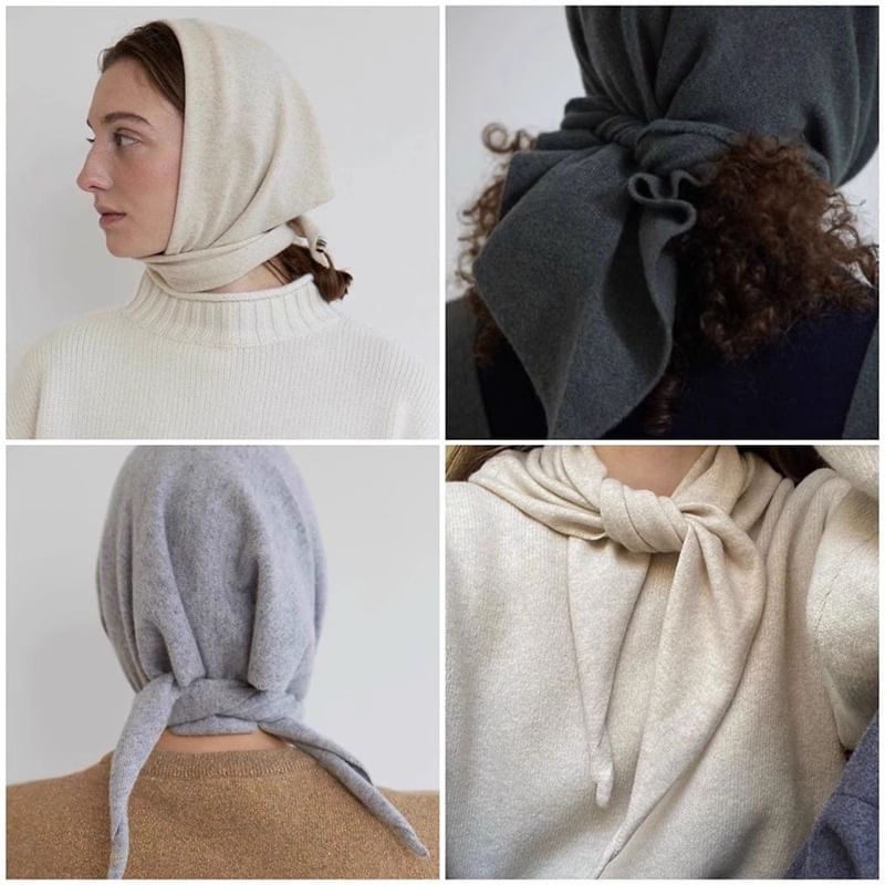 Wool Plain Triangle Scarf