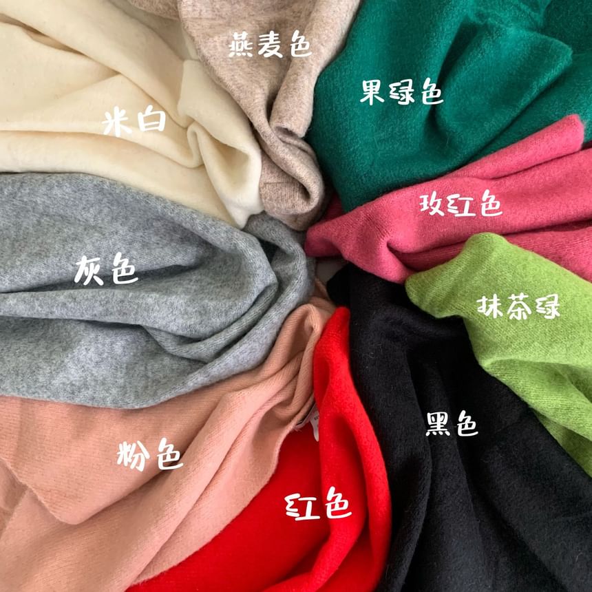 Wool Plain Triangle Scarf