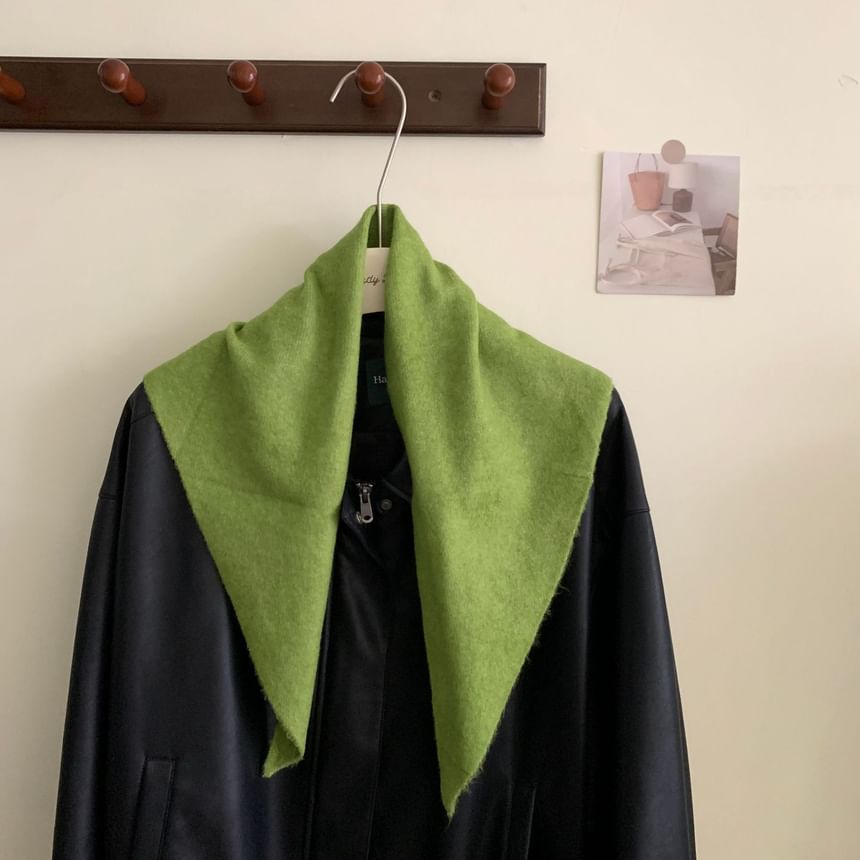 Wool Plain Triangle Scarf