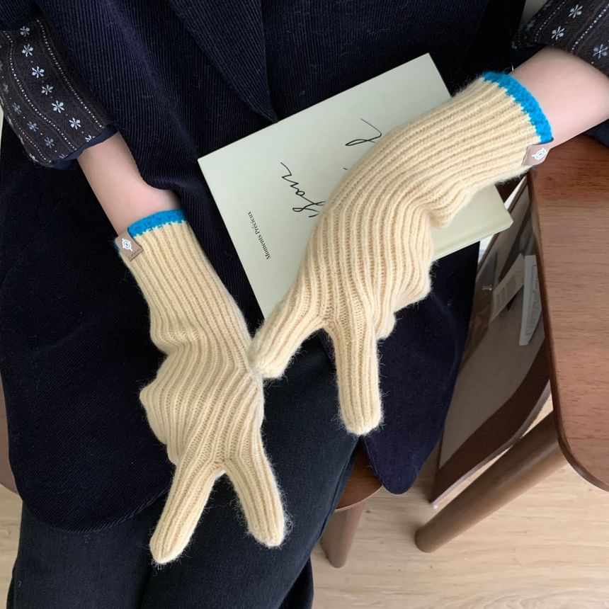 Knit Gloves Two-Tone Touchscreen
