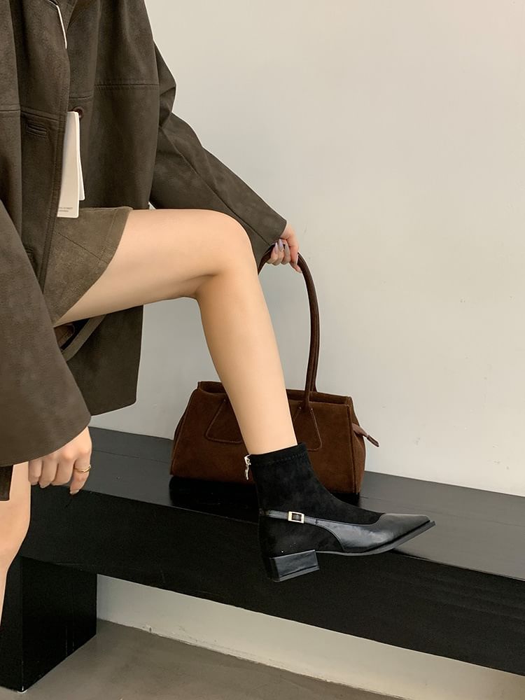 Toe Low Heel Short Pointed Boots