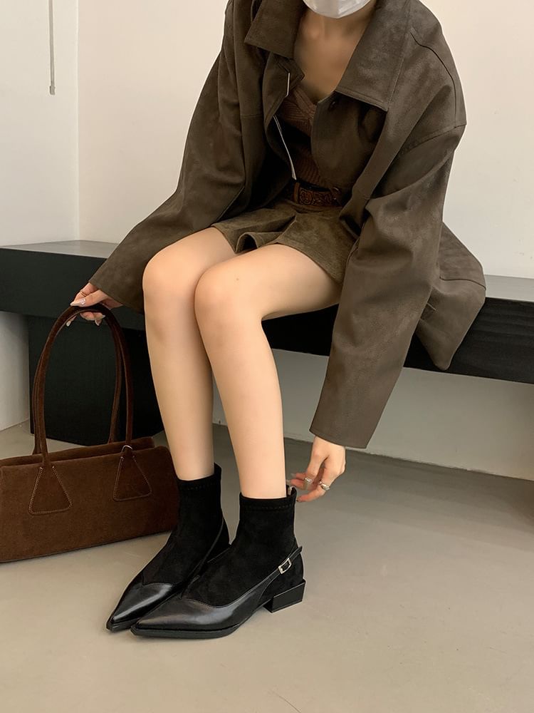 Toe Low Heel Short Pointed Boots