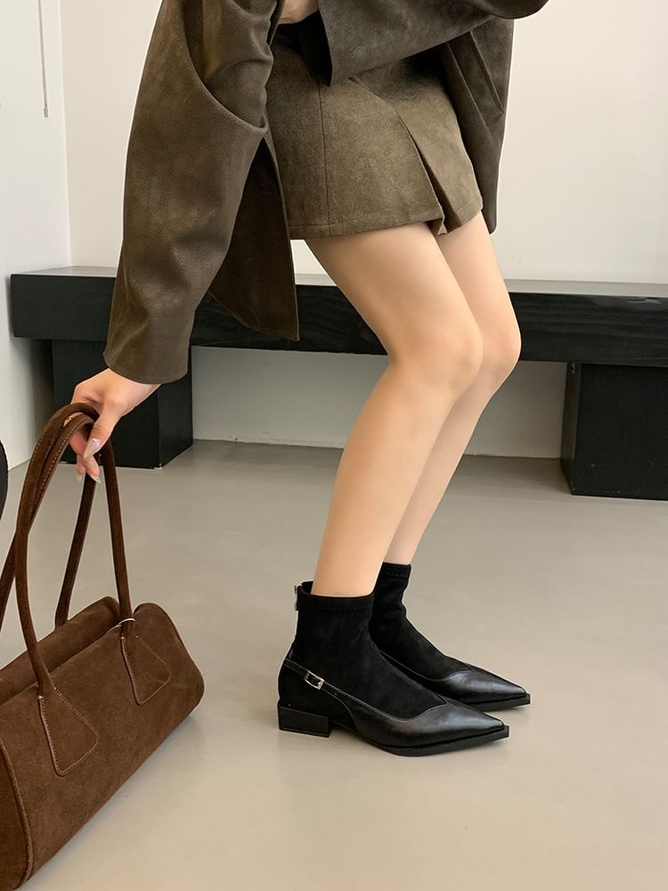 Toe Low Heel Short Pointed Boots