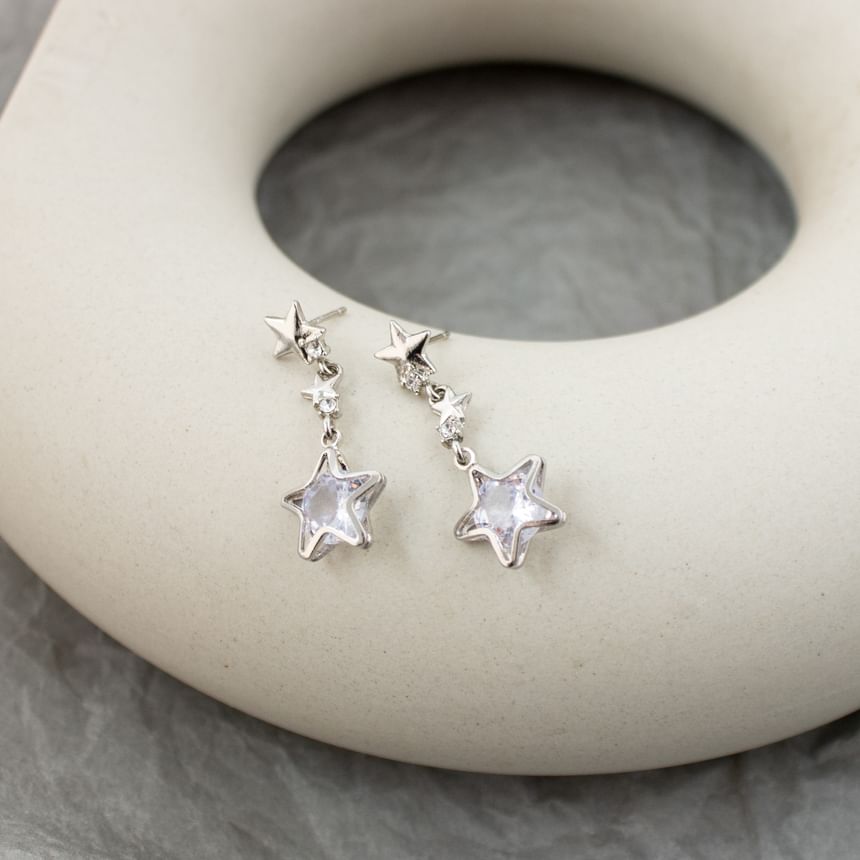 Alloy Star Earring Rhinestone Dangle