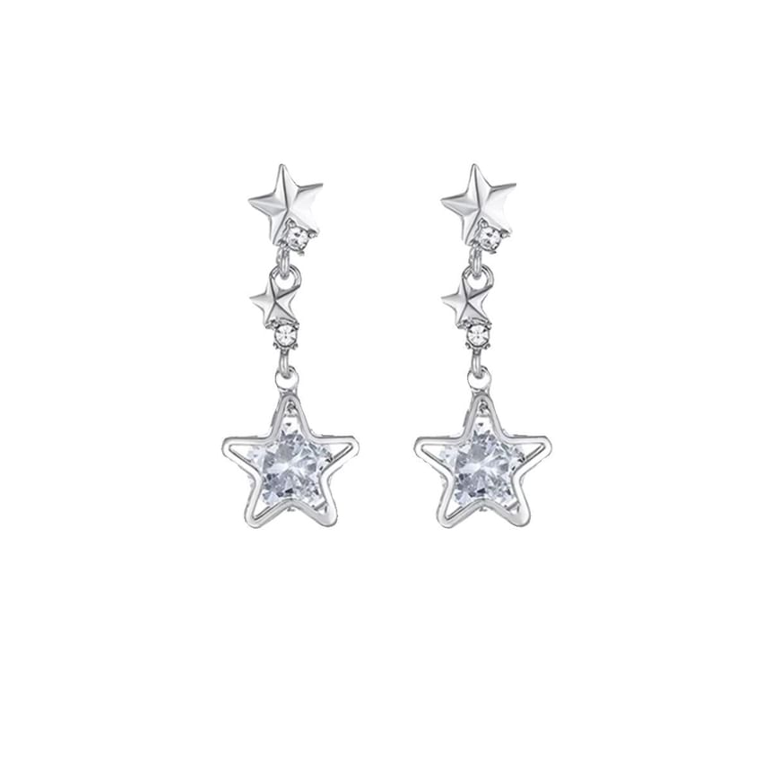 Alloy Star Earring Rhinestone Dangle