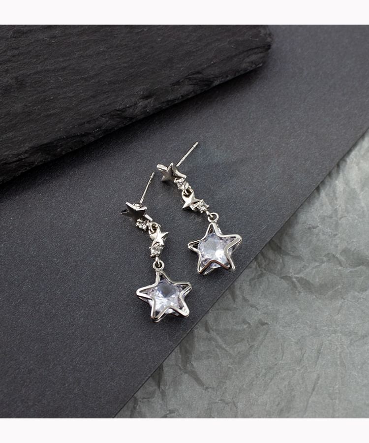 Alloy Star Earring Rhinestone Dangle