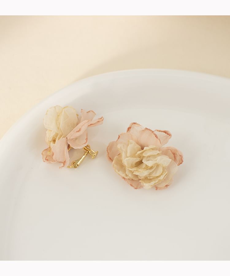 Earring Fabric Floral Stud