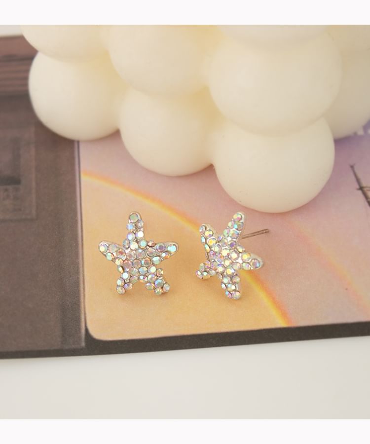 Faux / Alloy Crab Pearl Starfish Earring Stud Rhinestone Shell