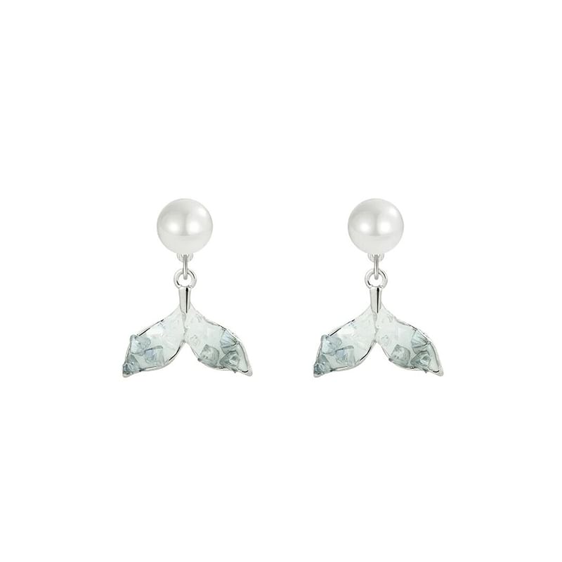 Drop Tail Pearl Alloy Mermaid Faux Crystal Earring