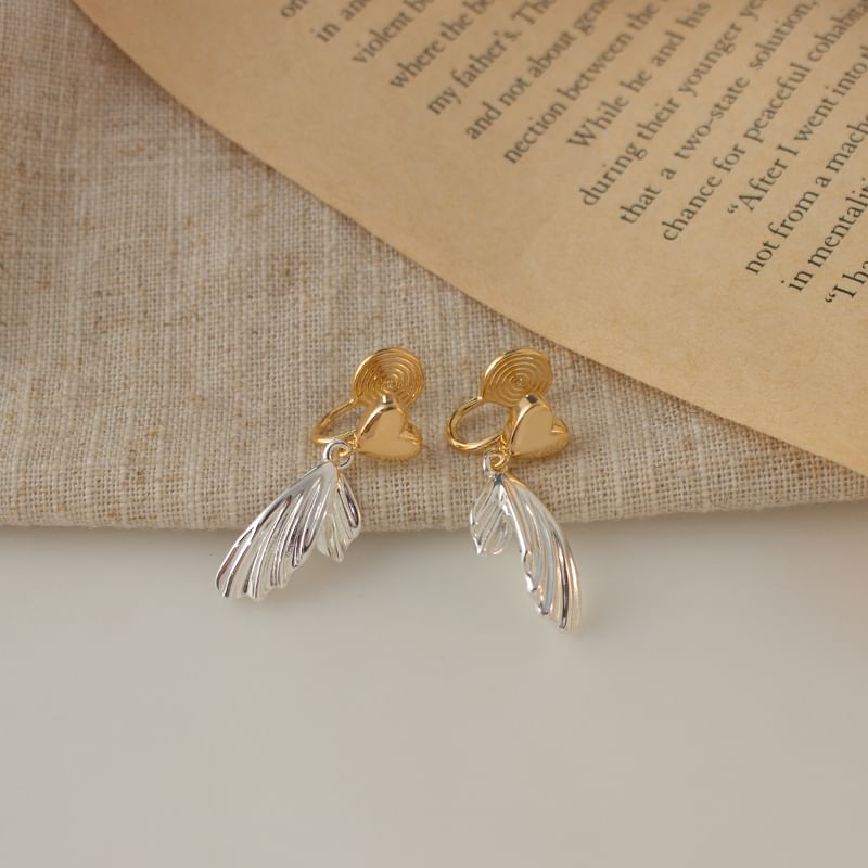 Earring Heart Tail Drop Alloy Fish