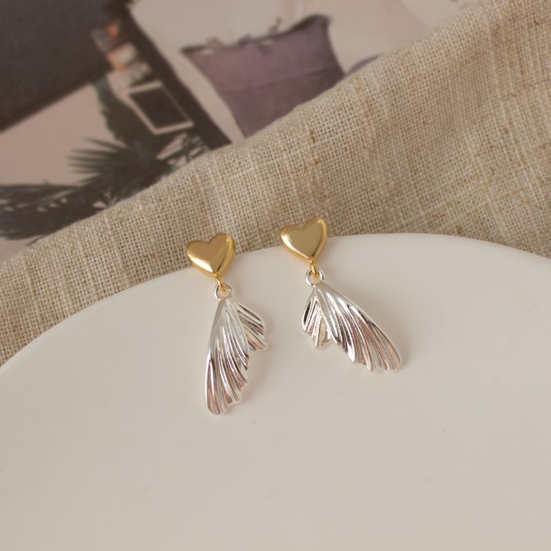Earring Heart Tail Drop Alloy Fish