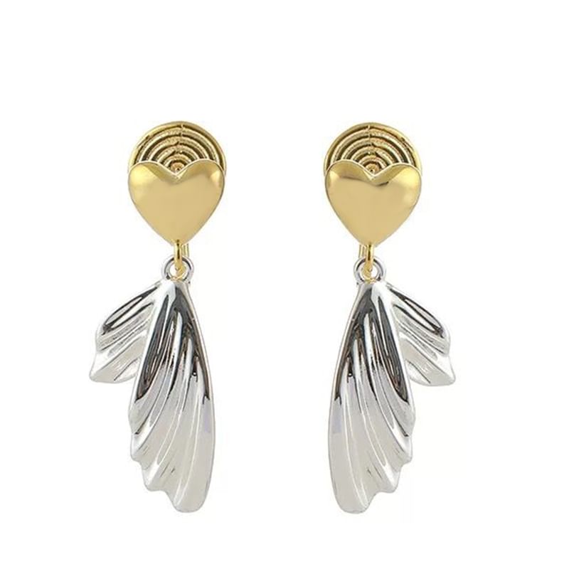 Earring Heart Tail Drop Alloy Fish