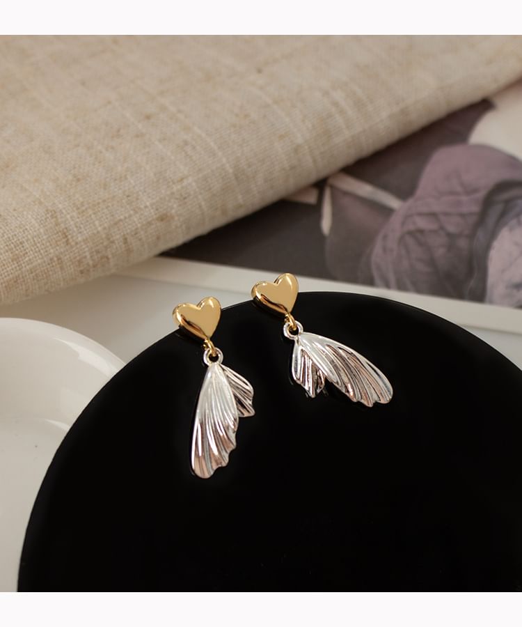 Earring Heart Tail Drop Alloy Fish