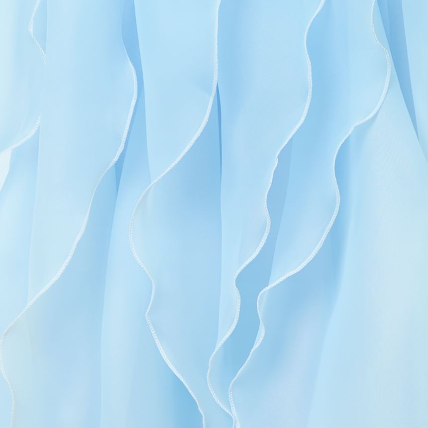 Plain Gown A-Line Ruffle Evening