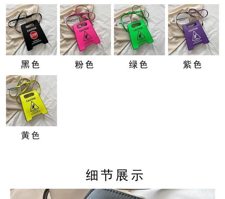 Faux Lettering Bag Leather Crossbody