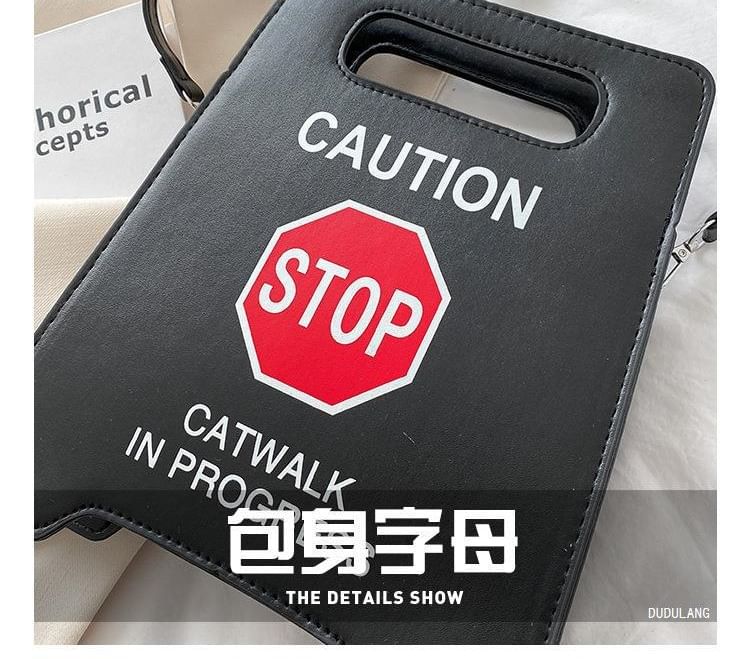 Faux Lettering Bag Leather Crossbody