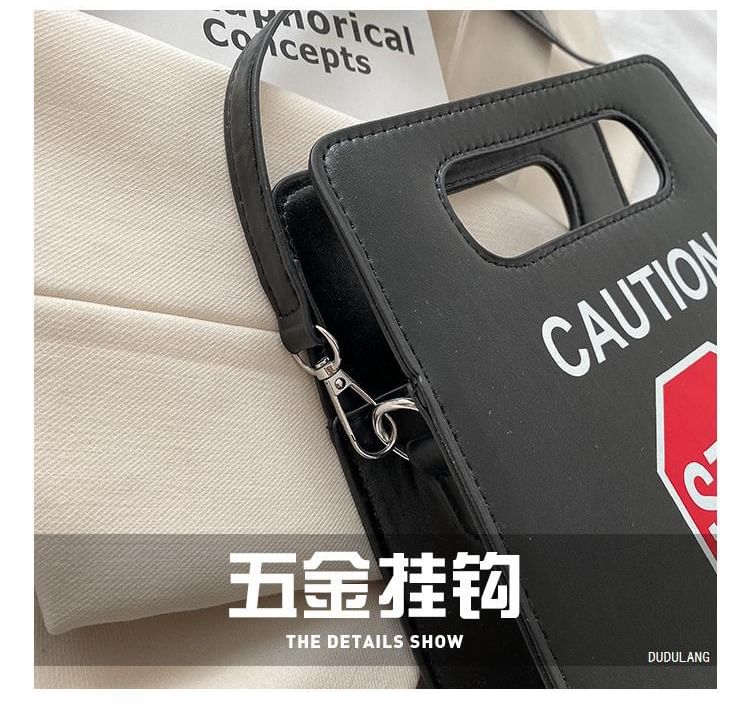 Faux Lettering Bag Leather Crossbody