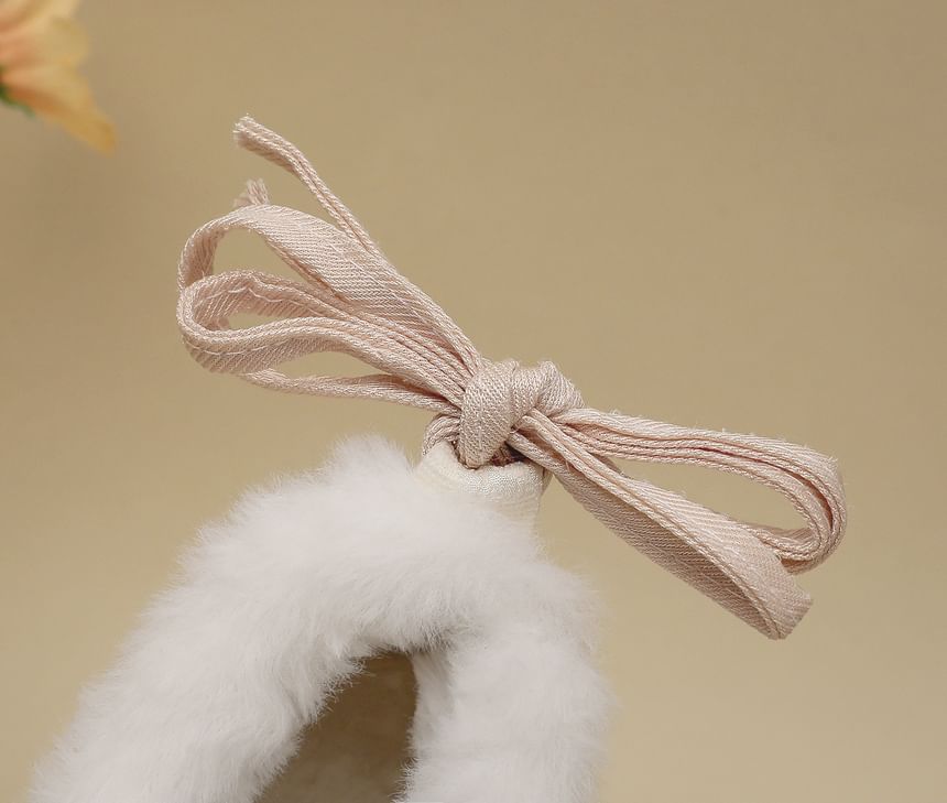Wedge Fleece-Lined Bow Pumps Platform Heel