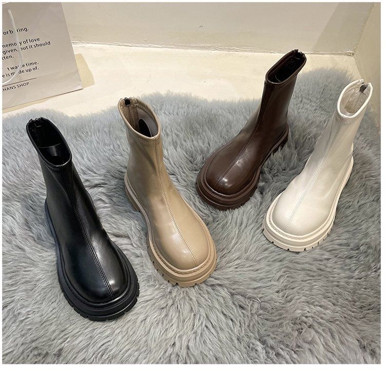 Zip Platform Short Boots