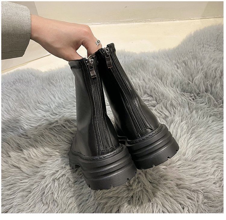 Zip Platform Short Boots