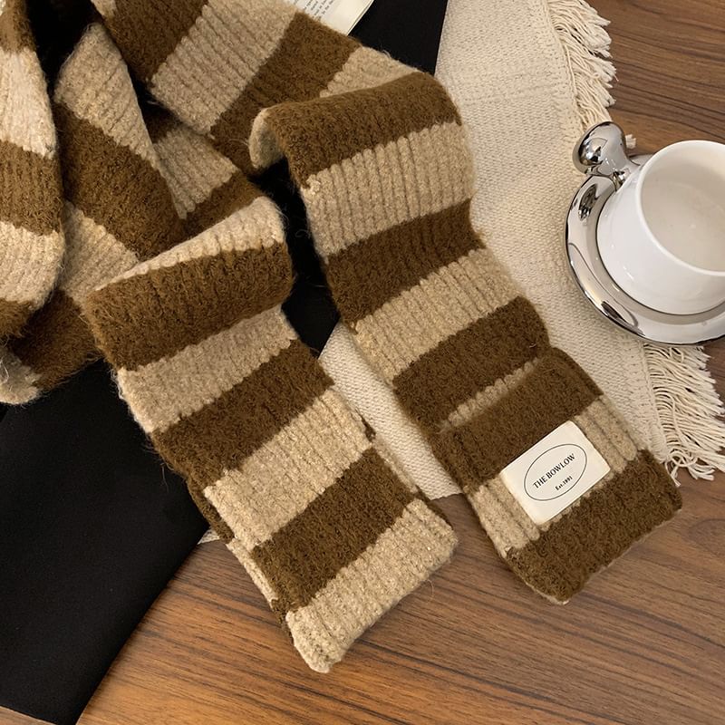 Striped Knit Scarf