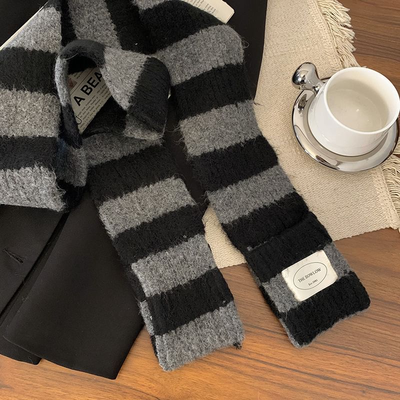 Striped Knit Scarf