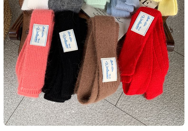 Narrow Scarf Knit Plain