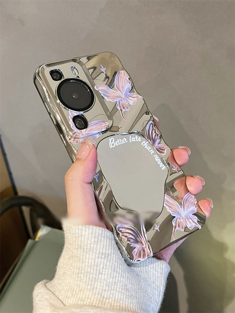 / Set Case Butterfly Mirrored Phone Strap