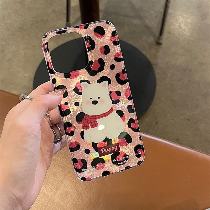 Leopard Case Dog Strap Set Phone Print /
