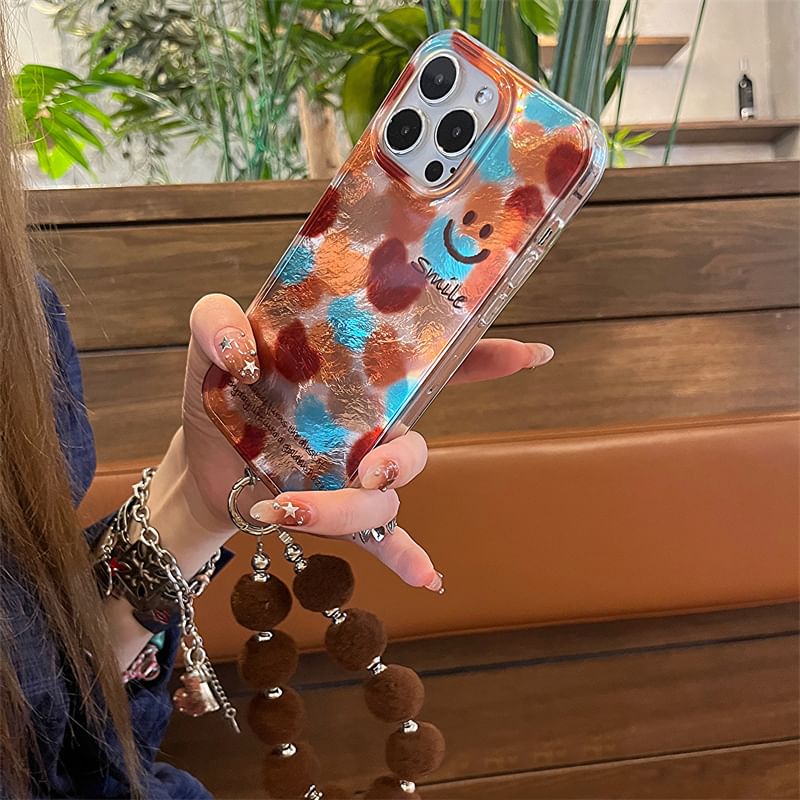 Smiley Pom Case Phone Set Strap /