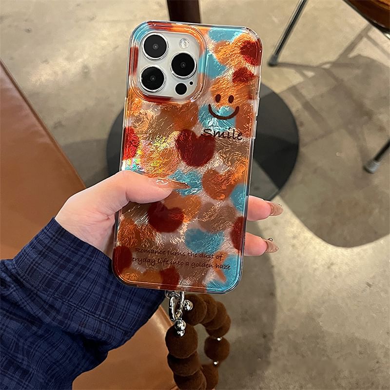 Smiley Pom Case Phone Set Strap /