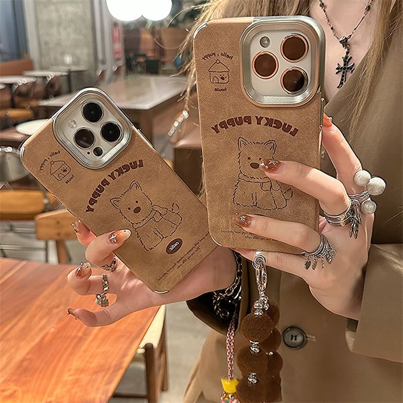 Phone / Dog Set Case Pom Strap