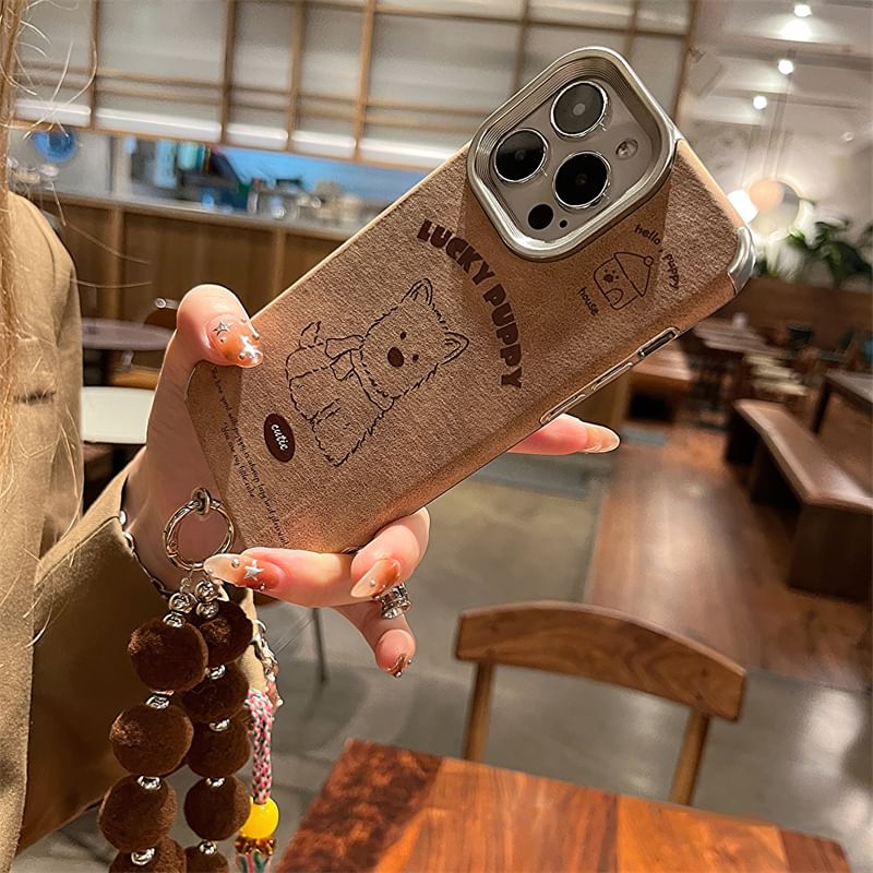 Phone / Dog Set Case Pom Strap