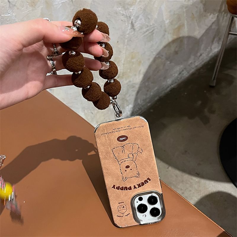 Phone / Dog Set Case Pom Strap