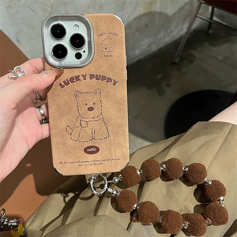 Phone / Dog Set Case Pom Strap