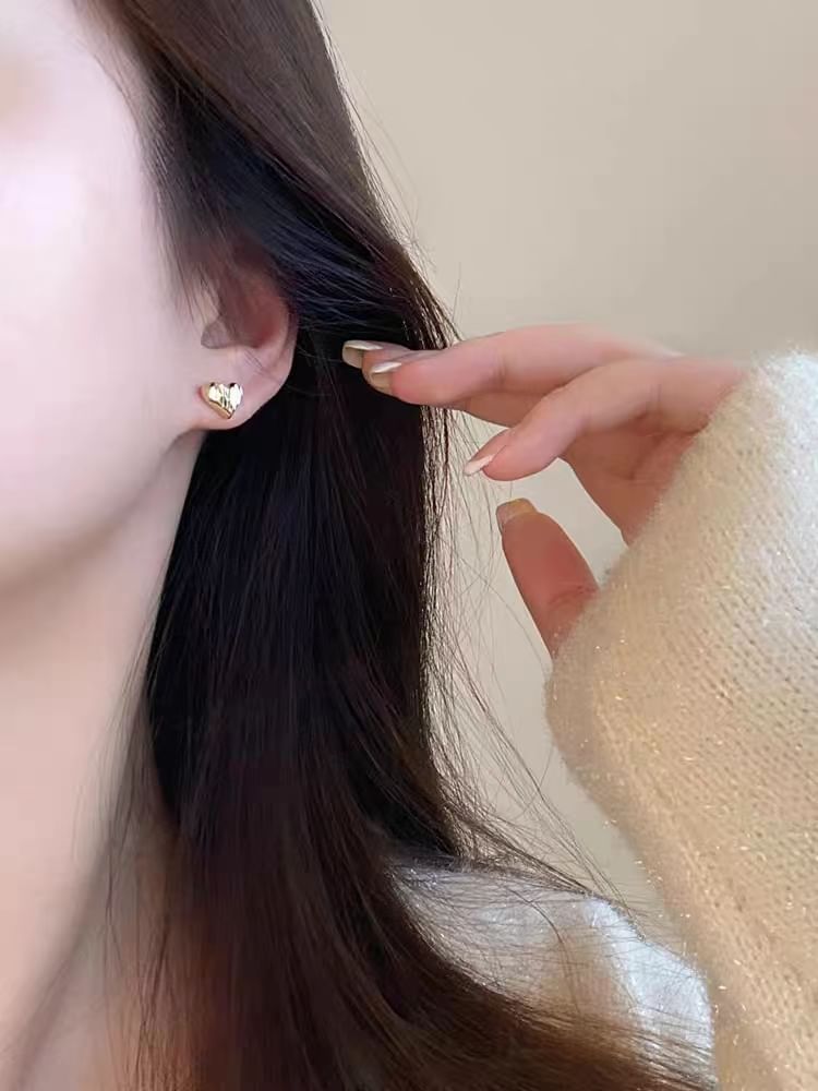 Sterling 925 Stud Heart Silver Earring