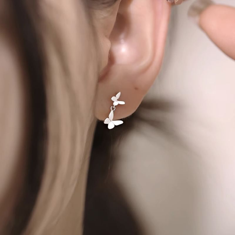 Sterling Butterfly 925 Earring Drop Silver