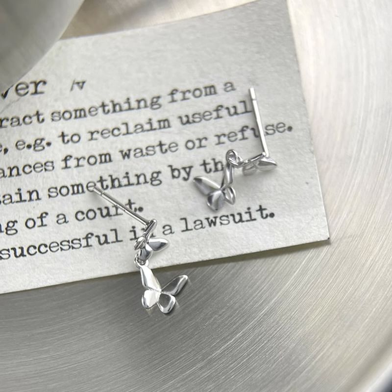 Sterling Butterfly 925 Earring Drop Silver