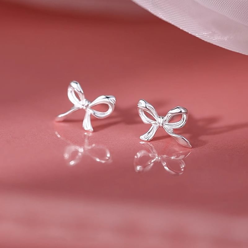 Earring Silver Bow 925 Stud Sterling